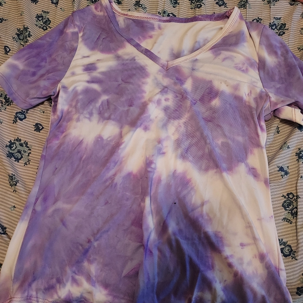 Purple and White tye die T-Shirt